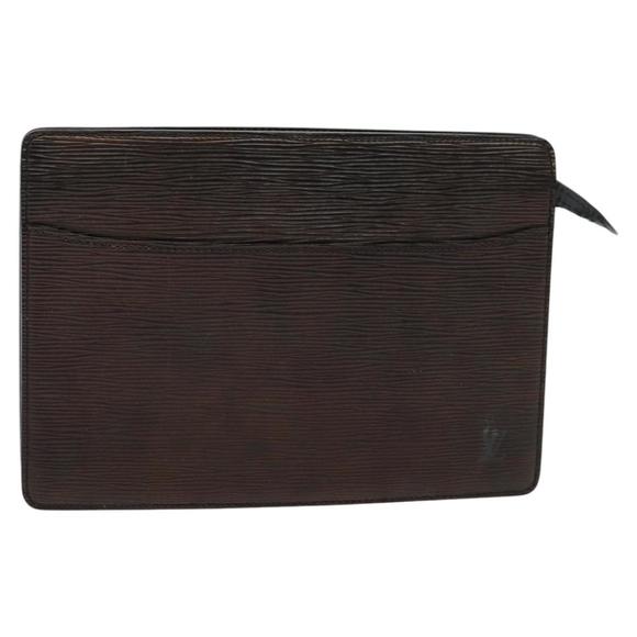 LOUIS VUITTON Epi Pochette Homme Clutch Bag Black Noir M52522 LV Auth 114672 - Picture 1 of 16
